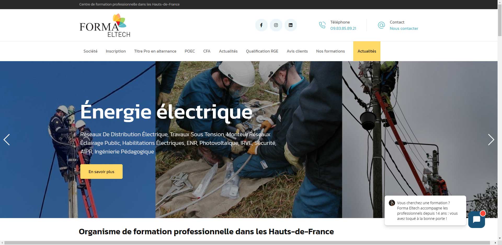 Formation énergies électriques Hauts-de-France