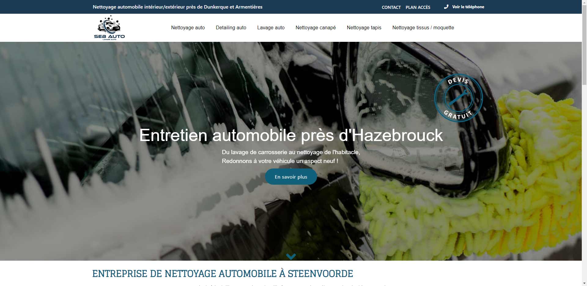 Nettoyage automobile à Steenvoorde